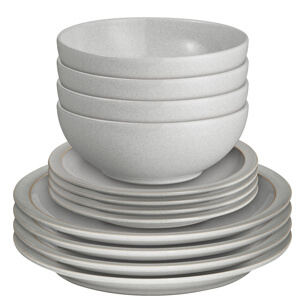 Denby Dove Grey 12 Piece Tableware Set